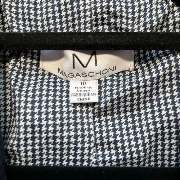 Magaschoni Navy Blue Single Breasted One Button Peak Lapel Blazer NWT Size 10 - Picture 3 of 13